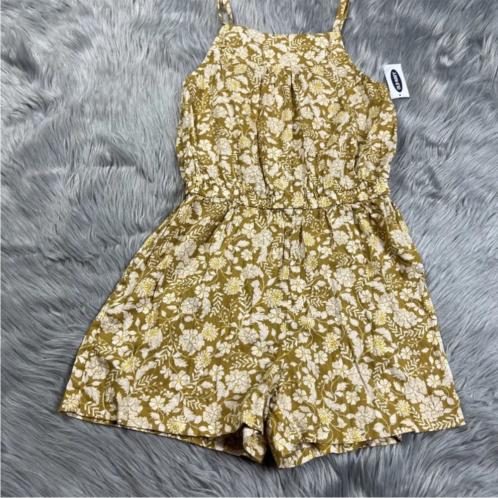 Old Navy Girls Yellow Floral Romper Size Large 10/12